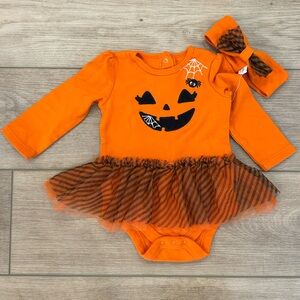 Jack-o-lantern Onesie with Matching Headband